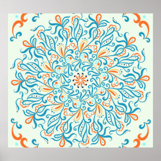 Abstract Ornament Keramische Tegel Patroon Poster