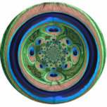 Abstract Ornament Peacock Fotobeeldje Ornament<br><div class="desc">Decoreer de kerstboom dit jaar met een geweldig vredesontwerp. Dit abstracte ontwerp van vredesveren is een leuk ontwerp en zou een uniek geschenk zijn. De blauwe en groene zijn zo kleurrijk en helder.</div>