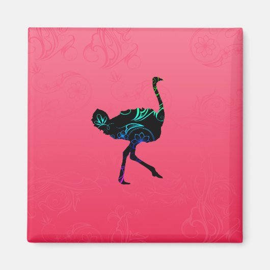 Abstract Ostrich Magnet (Voorkant)