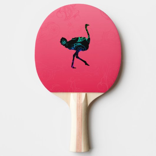 Abstract Ostrich Ping Pong Paddle Tafeltennisbatje (Voorkant)