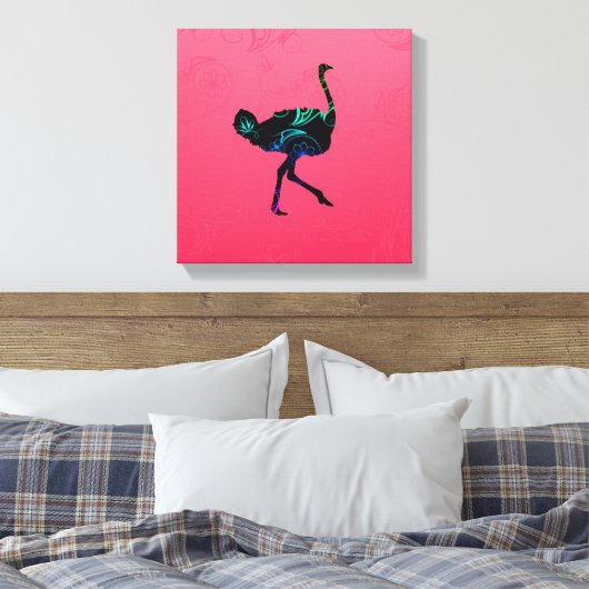 Abstract Ostrich Wrapped Canvas (Insitu (Slaapkamer))