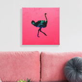 Abstract Ostrich Wrapped Canvas Afdruk (Insitu (Woonkamer))