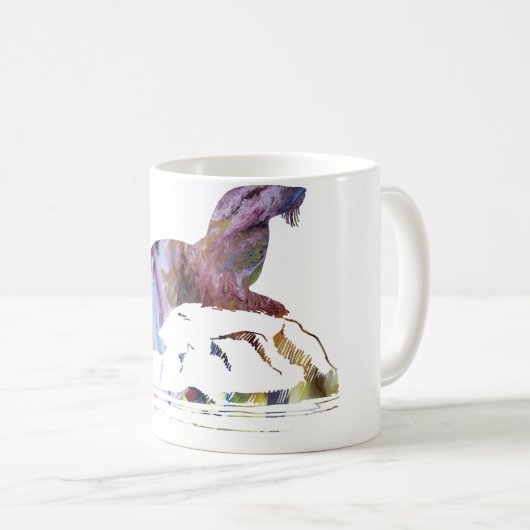 Abstract Otter silhouette Koffiemok (Voorkant rechts)