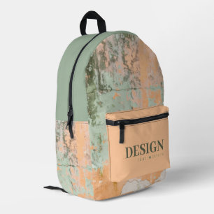 Abstract oud beschilderd muurpatroon groen roze or bedrukte rugzak