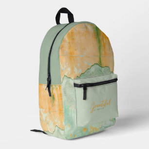 Abstract oud beschilderd muurpatroon groen Sinaasa Bedrukte Rugzak