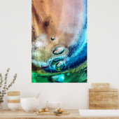 Abstract Oud Glas Poster (Keuken)