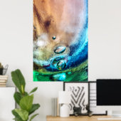Abstract Oud Glas Poster (Thuiskantoor)