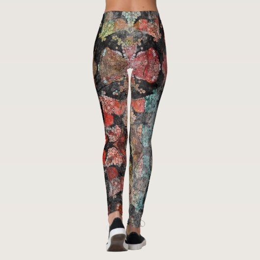 Abstract oud  roosterdek leggings (Achterkant)