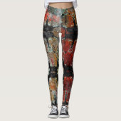 Abstract oud  roosterdek leggings (Voorkant)