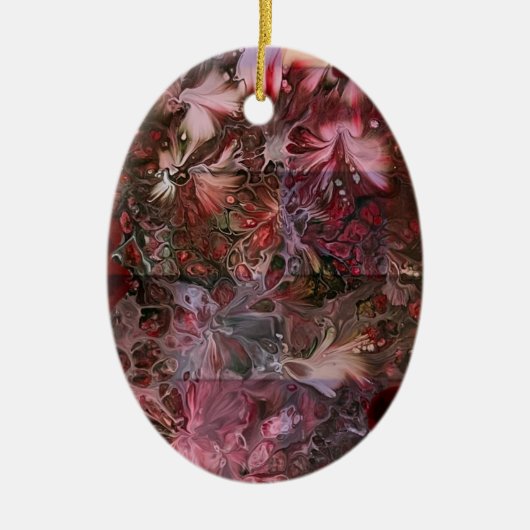 Abstract Oval Christmas Ornament- plain back Keramisch Ornament (Voorkant)