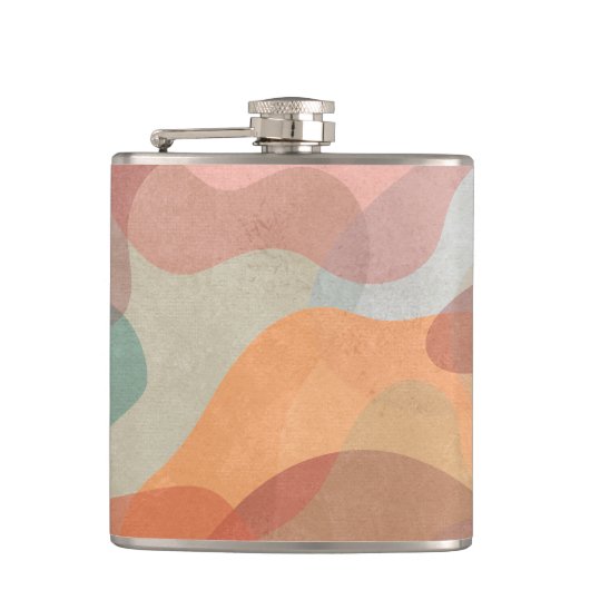 Abstract Overlapping Pastel Blobs Background Heupfles (Voorkant)