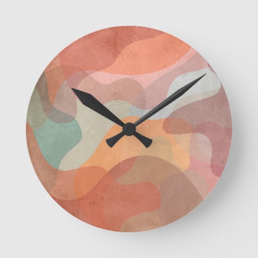 Abstract Overlapping Pastel Blobs Background Ronde Klok (Voorkant)