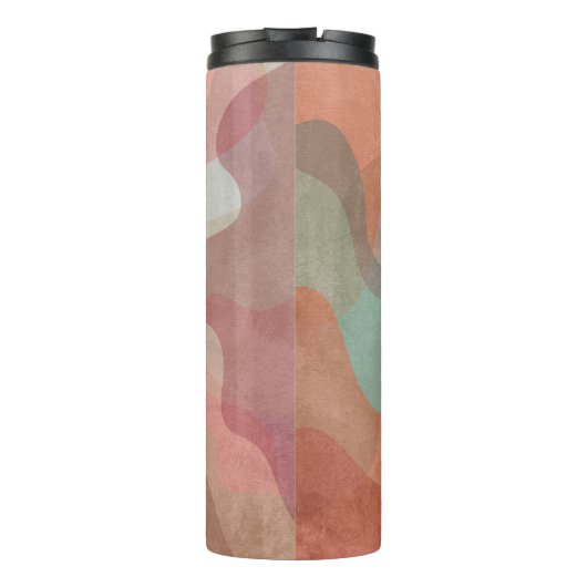 Abstract Overlapping Pastel Blobs Background Thermosbeker (Achterkant)
