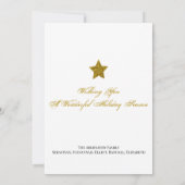 Abstract overzicht met Merry KerstGold Tree Stars Feestdagenkaart (Achterkant)