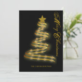 Abstract overzicht met Merry KerstGold Tree Stars Feestdagenkaart (Staand voorkant)