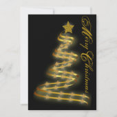 Abstract overzicht met Merry KerstGold Tree Stars Feestdagenkaart (Voorkant)