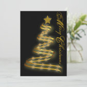 Abstract overzicht met Merry KerstGold Tree Stars Feestdagenkaart (Staand voorkant)