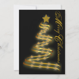 Abstract overzicht met Merry KerstGold Tree Stars Feestdagenkaart