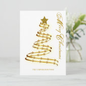 Abstract overzicht met Merry KerstGold Tree Stars Feestdagenkaart (Staand voorkant)