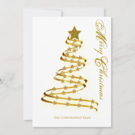 Abstract overzicht met Merry KerstGold Tree Stars Feestdagenkaart
