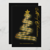 Abstract overzicht met Merry KerstGold Tree Stars Feestdagenkaart (Voorkant / Achterkant)