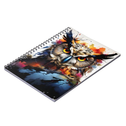 Abstract Owl | Notebook Journal Notitieboek (Linkerzijde)