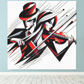 Abstract paar met viool canvas afdruk (Insitu (Houten vloer))