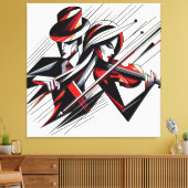 Abstract paar met viool canvas afdruk (Insitu (Woonkamer))