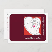 Abstract paar, Sla de datum op Aankondigingskaart (Voorkant / Achterkant)