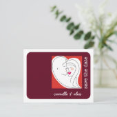 Abstract paar, Sla de datum op Aankondigingskaart (Staand voorkant)