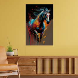 Abstract paard 2 poster