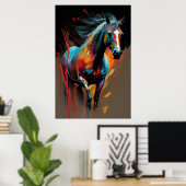 Abstract paard 2 poster (Thuiskantoor)