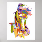 Abstract paard in WPAP Poster (Voorkant)