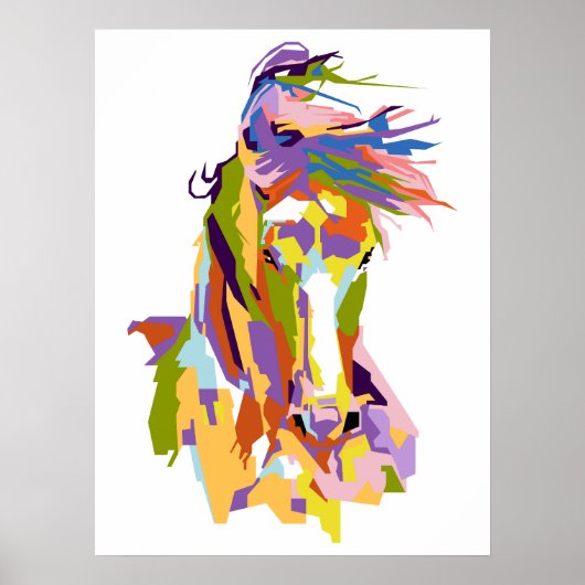 Abstract paard in WPAP Poster (Voorkant)