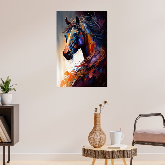 Abstract paard poster (Woonkamer 3)