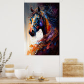 Abstract paard poster (Keuken)