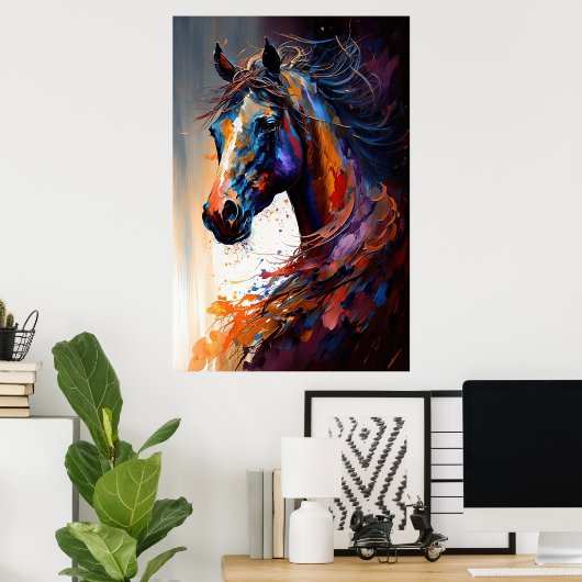 Abstract paard poster (Thuiskantoor)