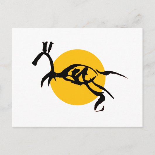 Abstract Paard Schepsel Kwast Tekening Briefkaart (Voorkant)