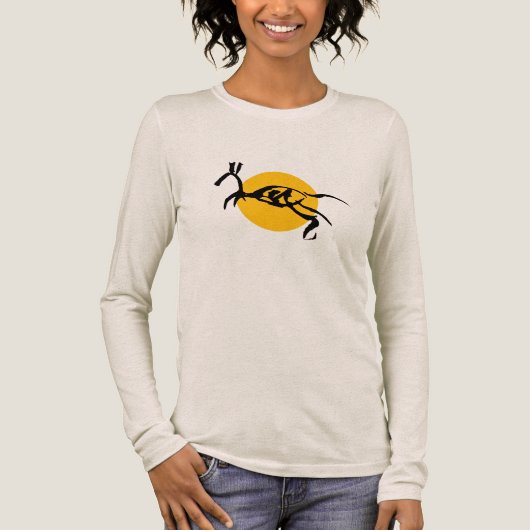 Abstract Paard Schepsel Kwast Tekening Tri-Blend Shirt (Voorkant)