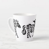 Abstract Paard Woodblock Print Latte Mok (Linkerhoek)