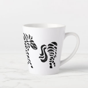 Abstract Paard Woodblock Print Latte Mok