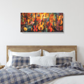 Abstract paardendoek canvas afdruk (Insitu (Slaapkamer))