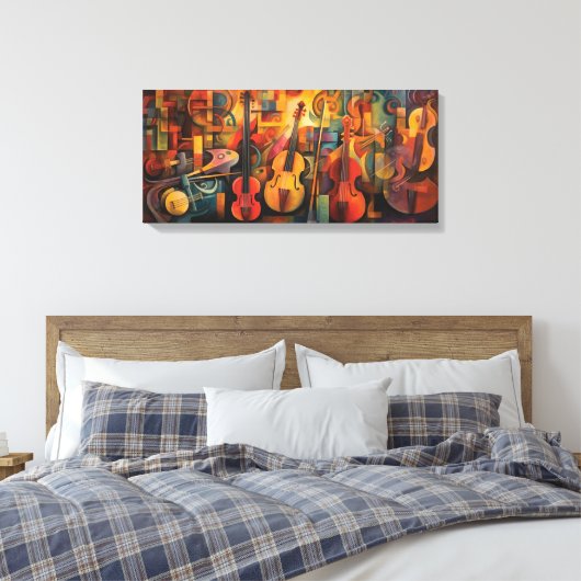 Abstract paardendoek canvas afdruk (Insitu (Slaapkamer))