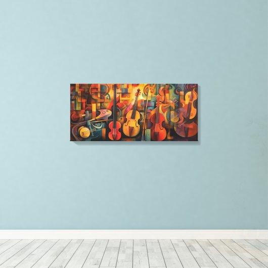 Abstract paardendoek canvas afdruk (Insitu (Houten vloer))