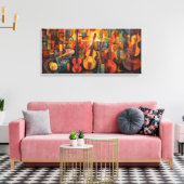 Abstract paardendoek canvas afdruk (Insitu (Woonkamer))