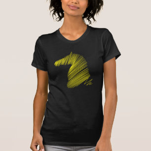 Abstract Paardenhoofd – Minimalistische Lijnkunst T-shirt