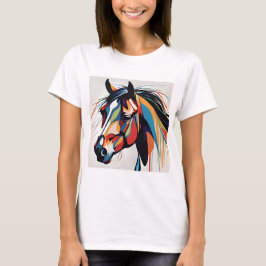 Abstract Paardenpaard Mustang Pony Bronco Colt T-shirt