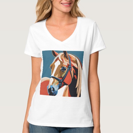Abstract Paardenpaard Mustang Pony Bronco Colt T-shirt (Voorkant)
