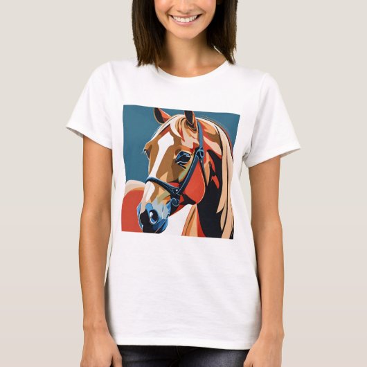 Abstract Paardenpaard Mustang Pony Bronco Colt T-shirt (Voorkant)