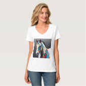 Abstract Paardenpaard Mustang Pony Bronco Colt T-shirt (Voorkant volledig)